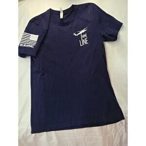 Nine Line Nurse T Shirt Medium Navy Blue American Flag Graphic USA Cotton